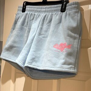 Edikted Light Blue Athletic Shorts with Pink Logo (NWOT)